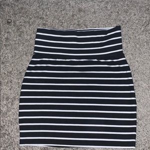 Black & White Stripped Mini Skirt